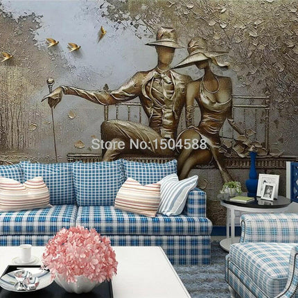 Custom 3D Modern Lovers Abstract Art (1 ㎡) Wallpaper - Home & Garden Mad Fly Essentials