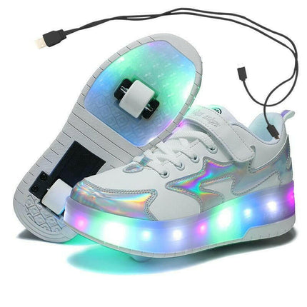 Kids LED-USB Charging Girls Roller Shoes - Kids Shop Mad Fly Essentials