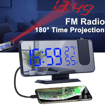 LED Digital FM Radio Time Projector Alarm Clock - Home & Garden Mad Fly Essentials