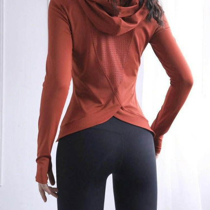 Women Back Forked Yoga Shirt Long Breathable Hoodies - Hoodies - MirfulMe - Mad Fly Essentials