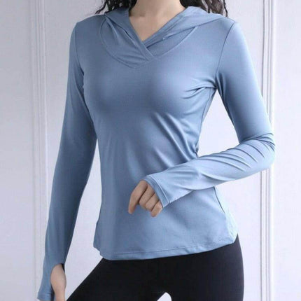 Women Back Forked Yoga Shirt Long Breathable Hoodies - Hoodies - MirfulMe - Mad Fly Essentials