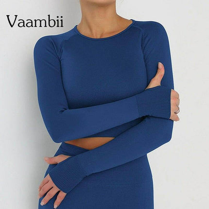 Women Black Seamless Fitness Crop Top - Crop Top - Vaambii - Mad Fly Essentials