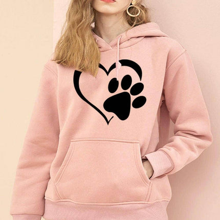 Women Fashion Pink Purple Footprint Hoodies - Hoodies - Metaphor - Mad Fly Essentials
