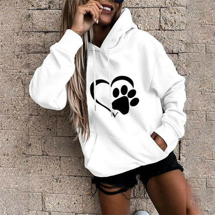 Women Fashion Pink Purple Footprint Hoodies - Hoodies - Metaphor - Mad Fly Essentials