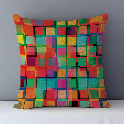 YOUNMLEY Home & Garden J6 10 / 450mm*450mm Crazy Geometric Linen Decorative Pillowcase