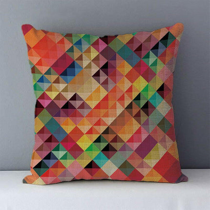 YOUNMLEY Home & Garden J6 11 / 450mm*450mm Crazy Geometric Linen Decorative Pillowcase