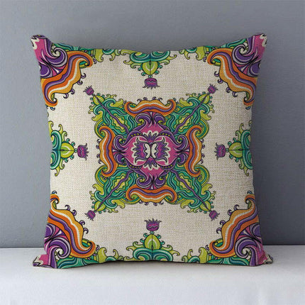 YOUNMLEY Home & Garden J6 17 / 450mm*450mm Crazy Geometric Linen Decorative Pillowcase