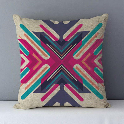 YOUNMLEY Home & Garden J6 9 / 450mm*450mm Crazy Geometric Linen Decorative Pillowcase